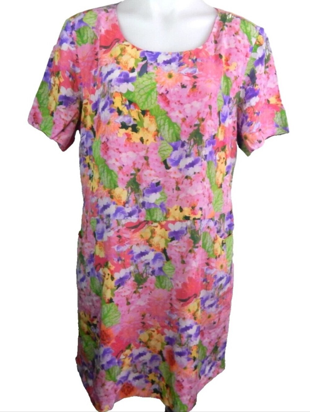 Garnet Hill Silk Floral A-Line Dress